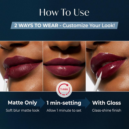 Perfect Twin Lip Dual-Ended Liquid Lipstick with Velvet Matte Color and Glossy Shine