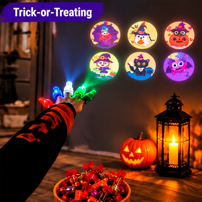 Magic Halloween Finger Projector Rings – LED Light-Up Spooky Toys