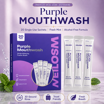 Buy 2 Get 1 Free 🔥 | Veilosm™ Purple Mouthwash - Sachets 20 Pack The perfect choice to keep your smile shining for several months