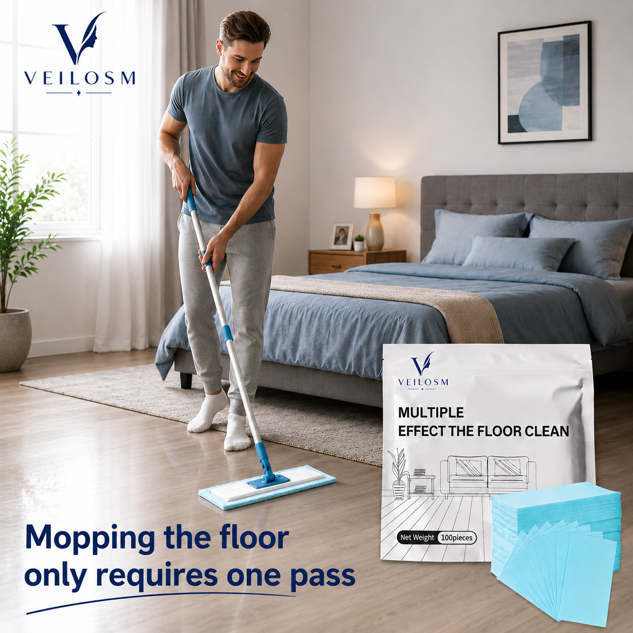 VEILOSM™ 100 Pieces Floor Cleaning Tablets Multi-Surface Cleaner for Hardwood Laminate Tile & RV Walls Antibacterial Deodorization Maintenance