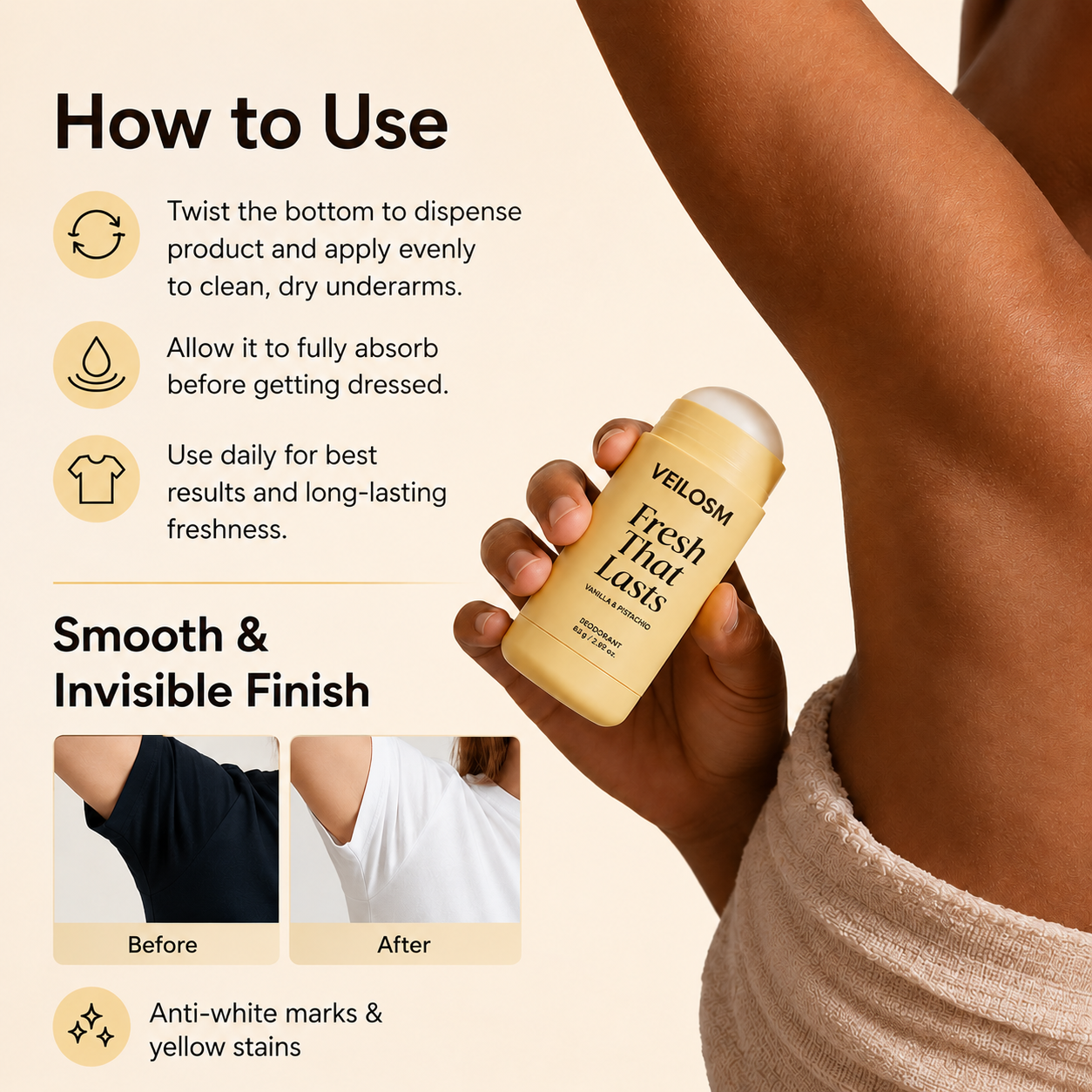 Up To 50% OFF | VEILOSM™ Deodorant Vanilla & Pistachio Fresh That Lasts