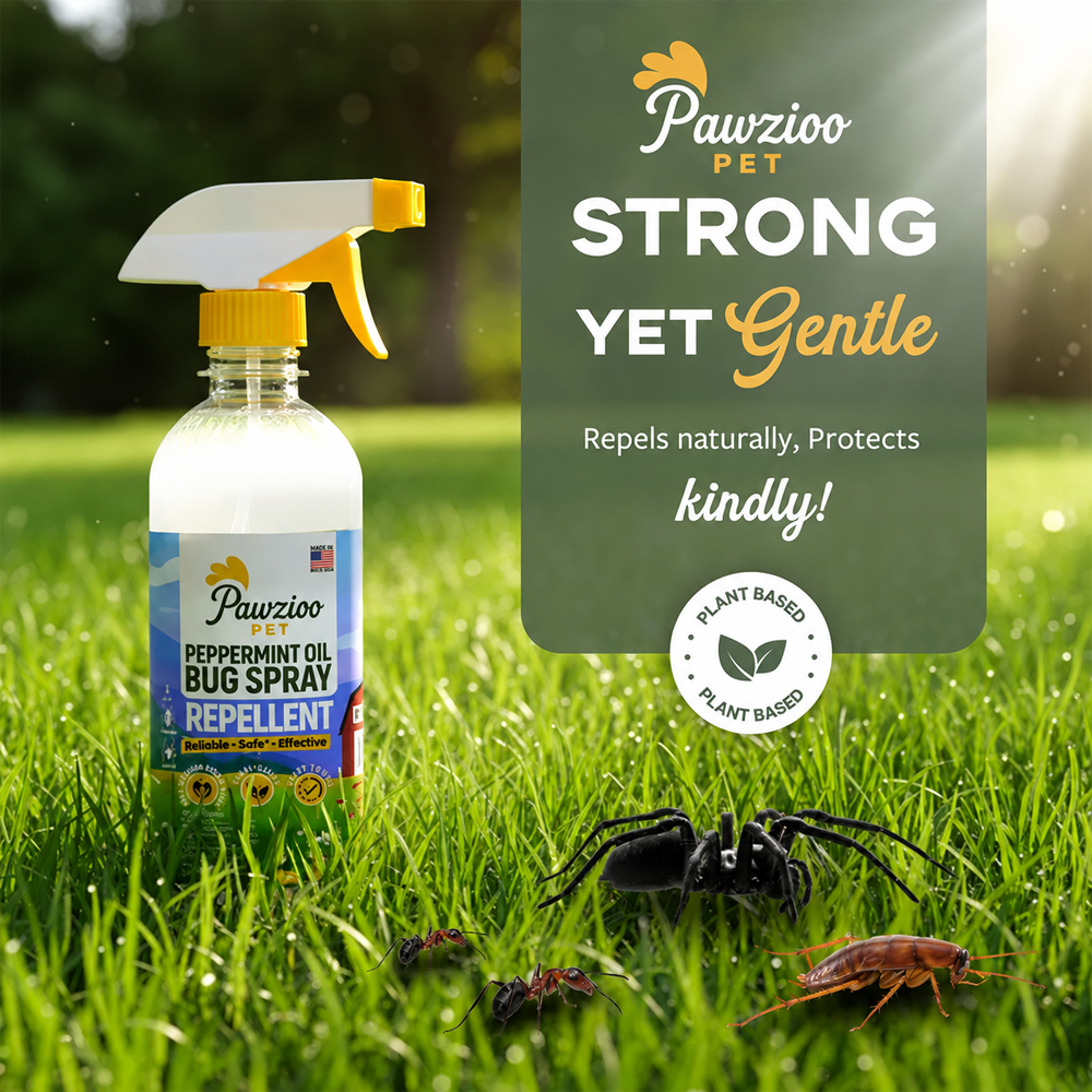 Pawzioo Peppermint Oil Bug Spray – Ant, Spider & Roach Repellent
