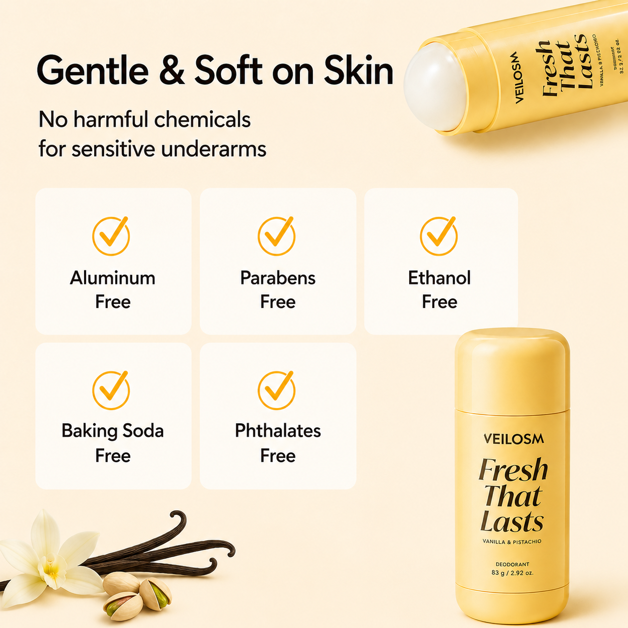 Up To 50% OFF | VEILOSM™ Deodorant Vanilla & Pistachio Fresh That Lasts