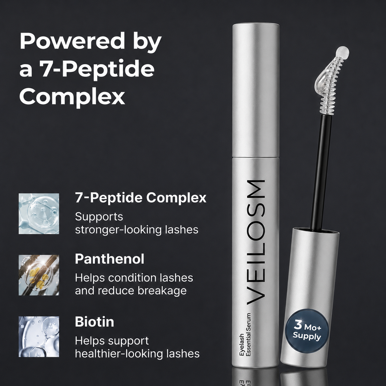 🔥Up To 20% OFF🔥 Buy 2 Get 1 Free| Veilosm™ Essential Eyelash Growth Serum - Safe & Gentle Lashes Care