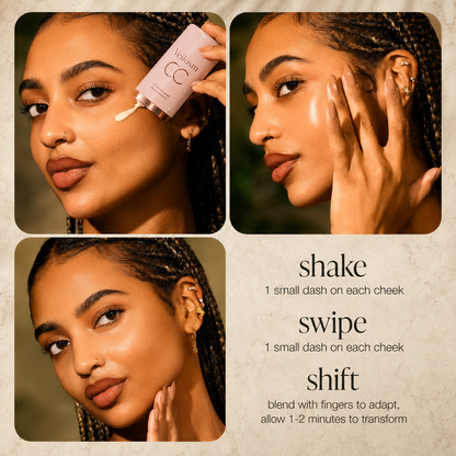 CC Color-Correcting Tinted Serum – Lightweight, Shade-Adaptive Coverage with 24H Hydration & 16H Waterproof Wear