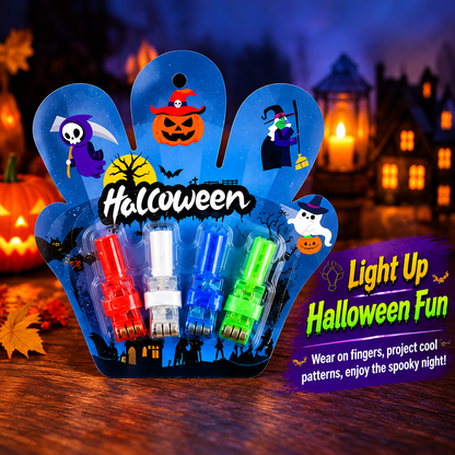 Magic Halloween Finger Projector Rings – LED Light-Up Spooky Toys