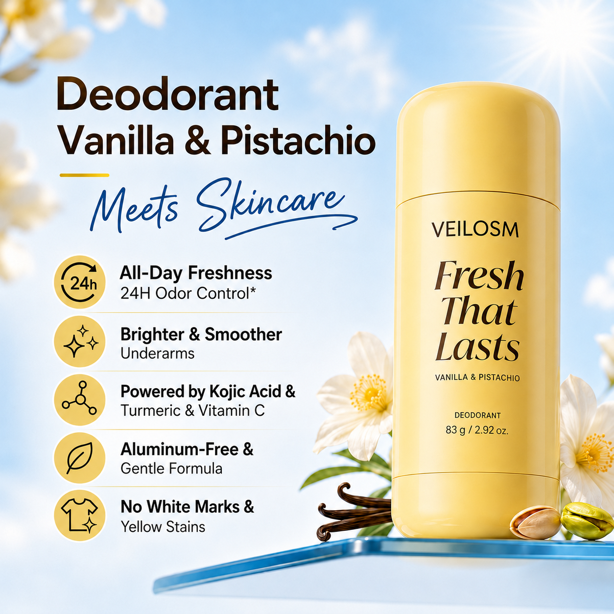 Up To 50% OFF | VEILOSM™ Deodorant Vanilla & Pistachio Fresh That Lasts