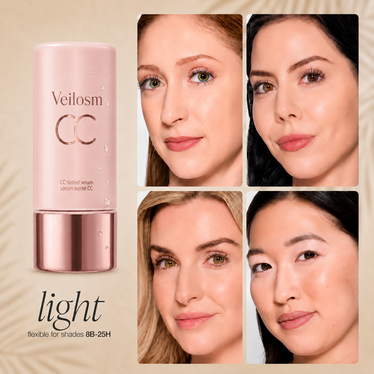 CC Color-Correcting Tinted Serum – Lightweight, Shade-Adaptive Coverage with 24H Hydration & 16H Waterproof Wear