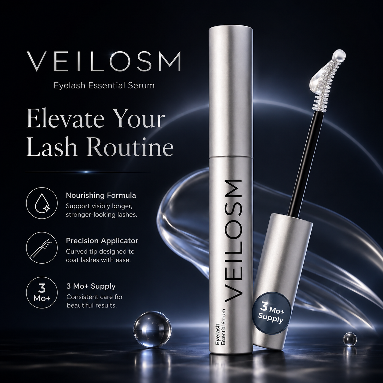 🔥Up To 20% OFF🔥 Buy 2 Get 1 Free| Veilosm™ Essential Eyelash Growth Serum - Safe & Gentle Lashes Care