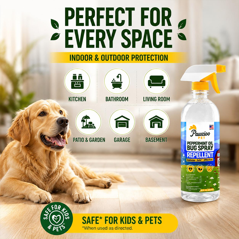 Pawzioo Peppermint Oil Bug Spray – Ant, Spider & Roach Repellent