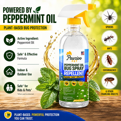 Pawzioo Peppermint Oil Bug Spray – Ant, Spider & Roach Repellent
