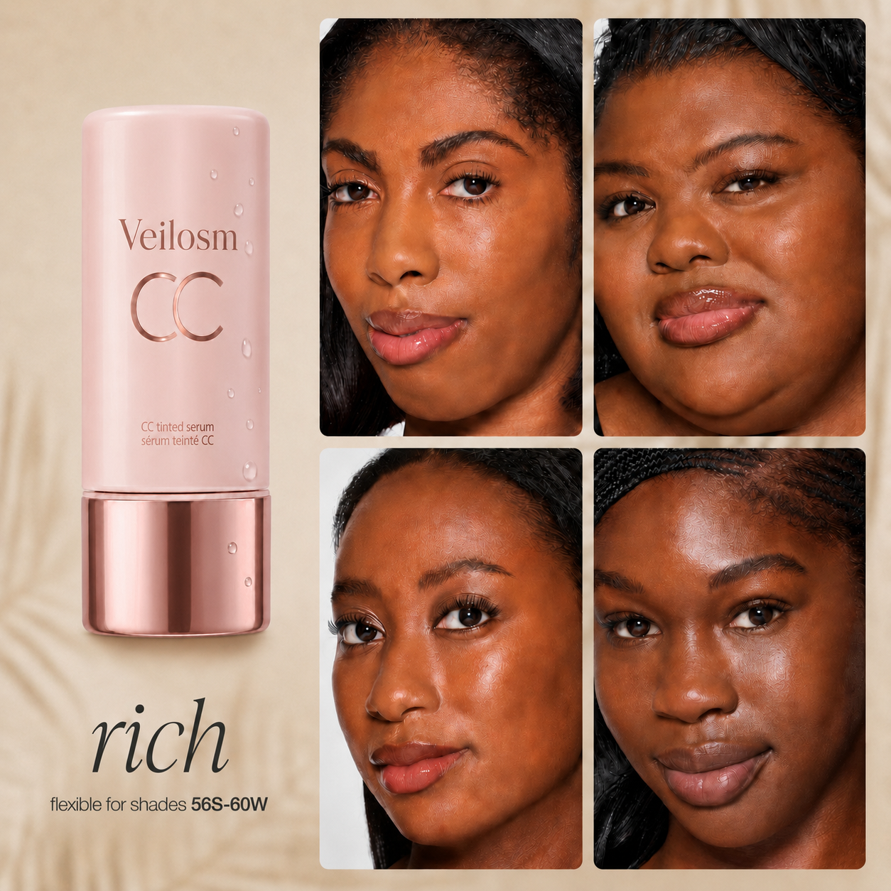 CC Color-Correcting Tinted Serum – Lightweight, Shade-Adaptive Coverage with 24H Hydration & 16H Waterproof Wear