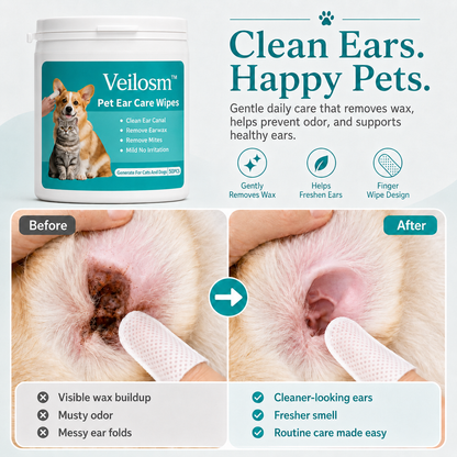 50% off 🎉 | Veilosm™ Pet Ear Cleaner Finger Wipes🐾A Softer Way to Clean