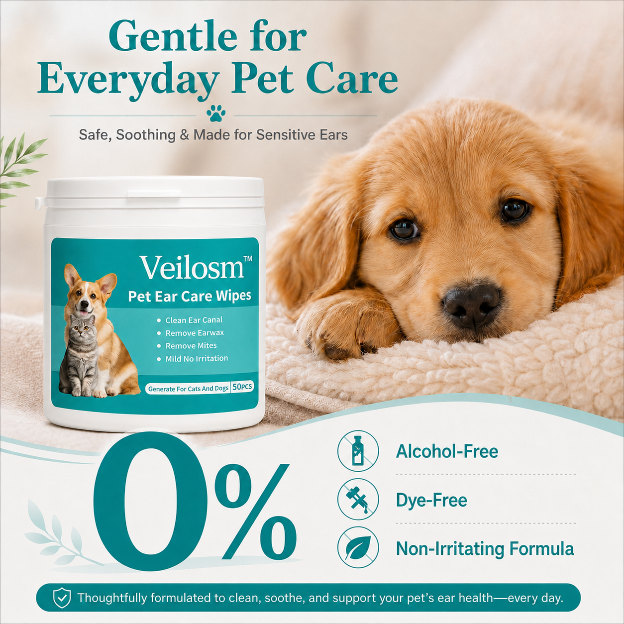 50% off 🎉 | Veilosm™ Pet Ear Cleaner Finger Wipes🐾A Softer Way to Clean