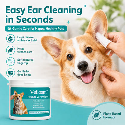 50% off 🎉 | Veilosm™ Pet Ear Cleaner Finger Wipes🐾A Softer Way to Clean